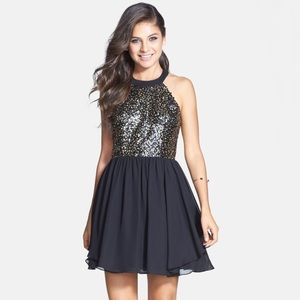 Sequined halter dress